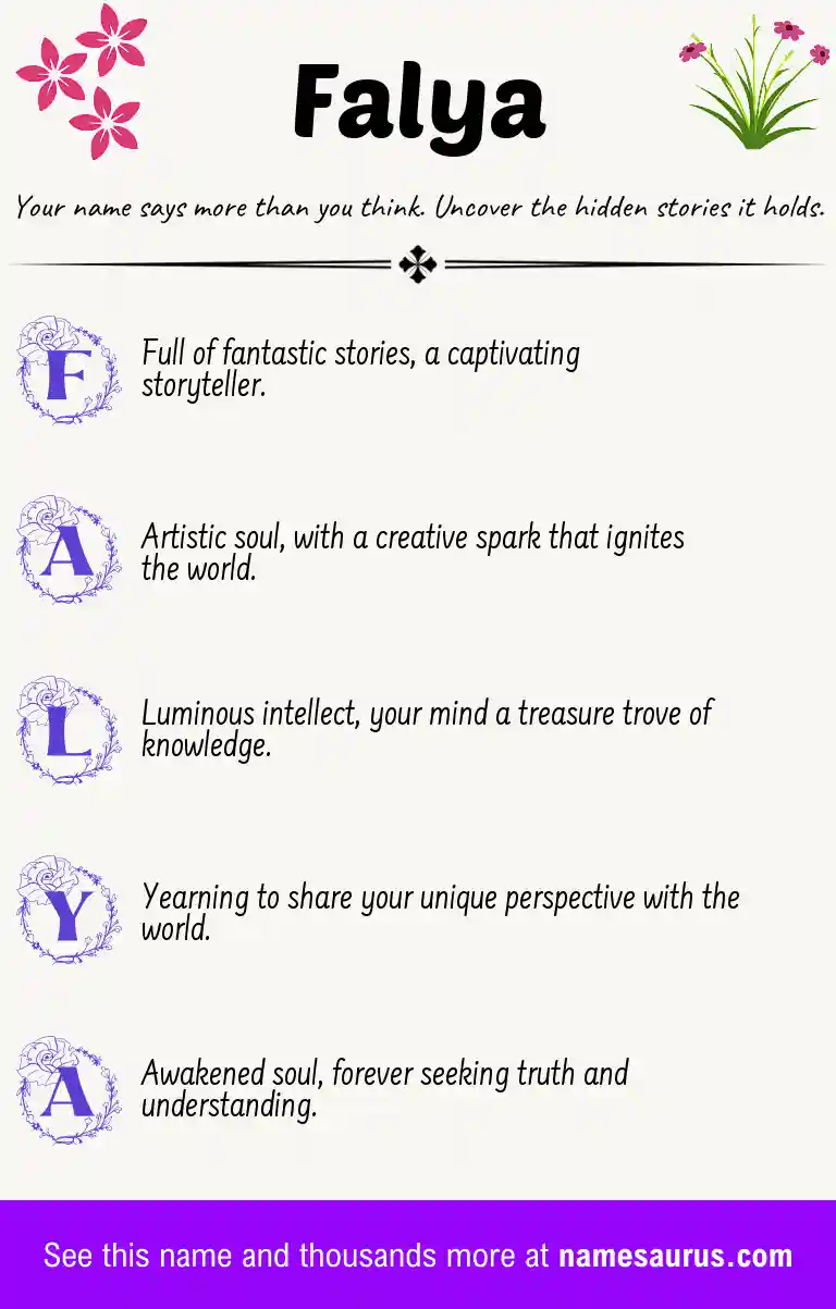 Acrostic poem about Falya.