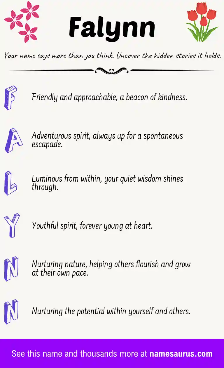 Acrostic poem about Falynn.