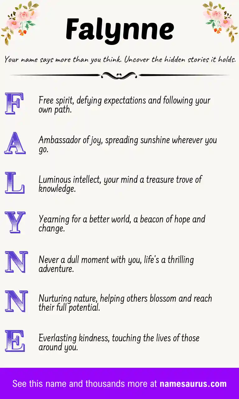 Acrostic poem about Falynne.