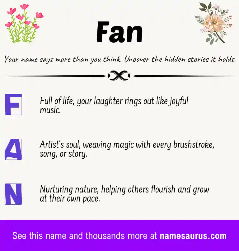 Acrostic poem about Fan.