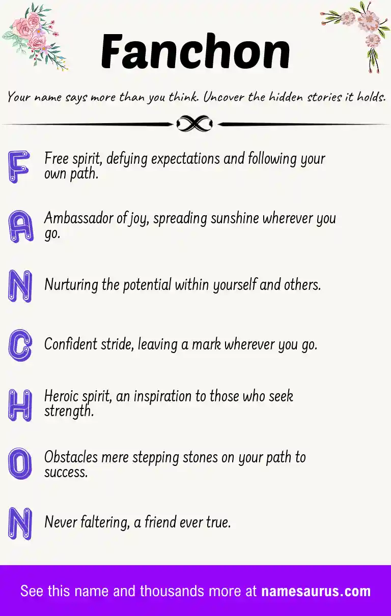 Acrostic poem about Fanchon.