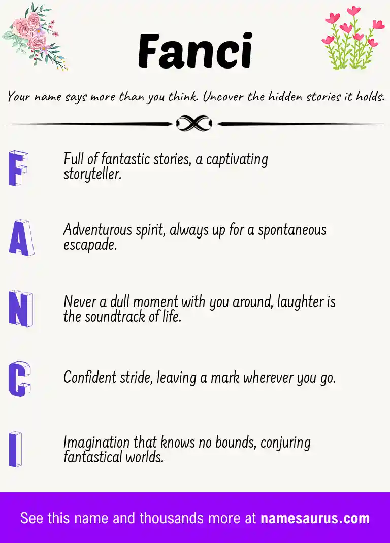 Acrostic poem about Fanci.