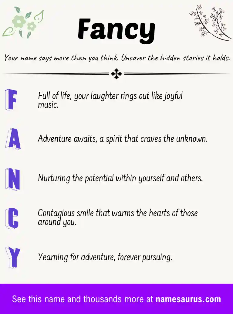 Acrostic poem about Fancy.