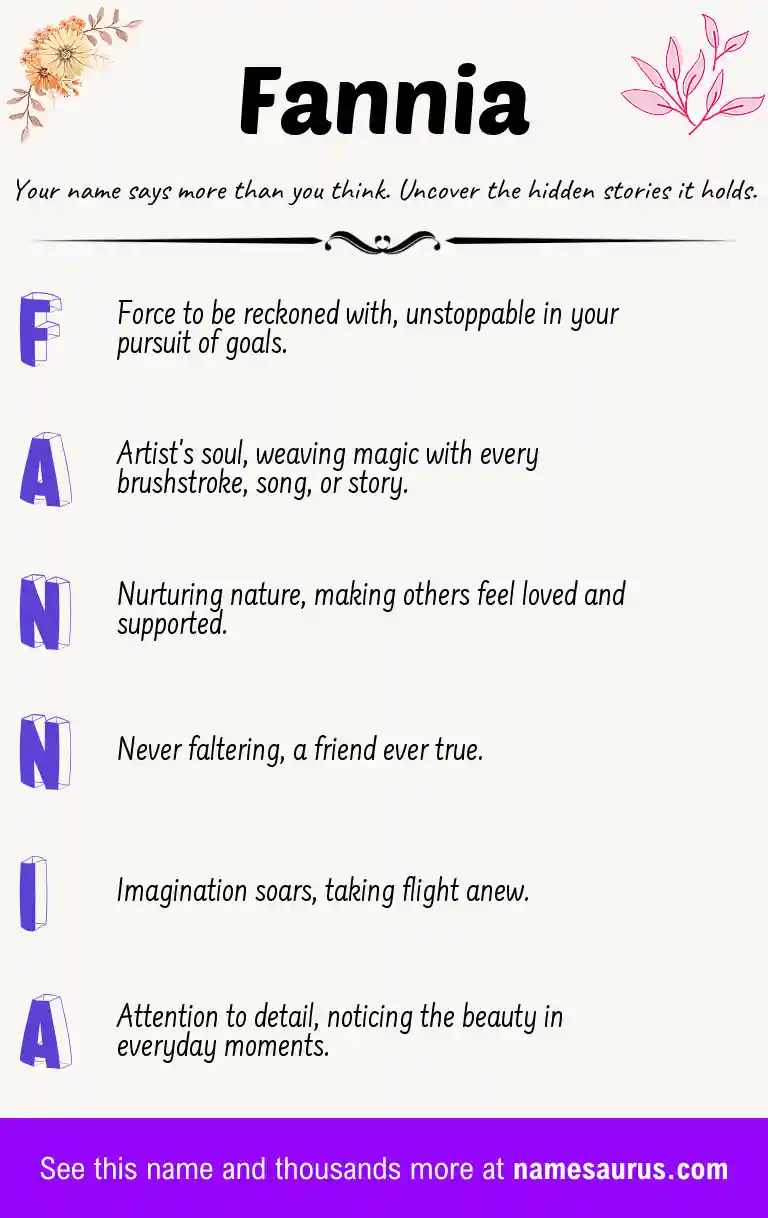 Acrostic poem about Fannia.