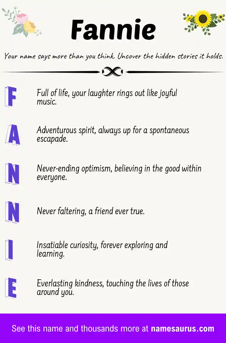 Acrostic poem about Fannie.