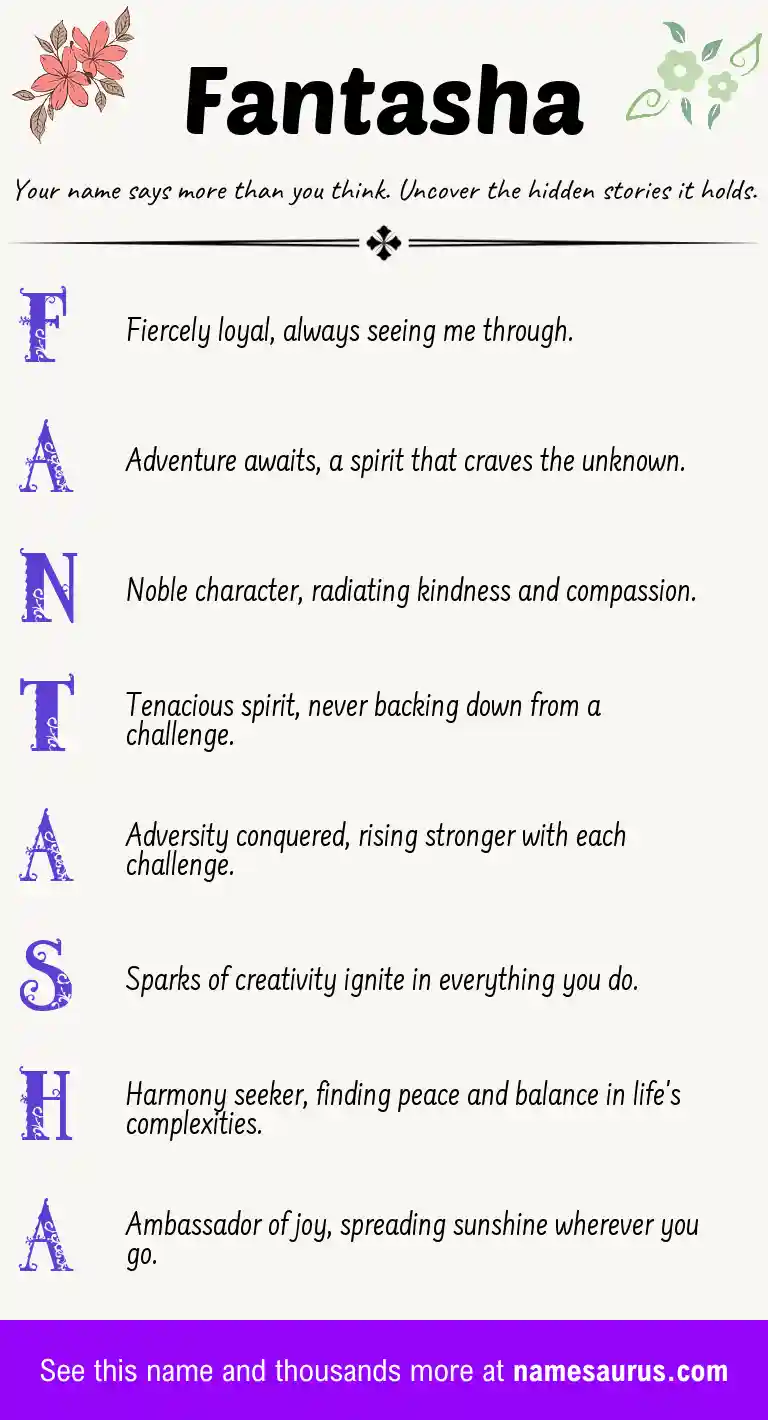 Acrostic poem about Fantasha.