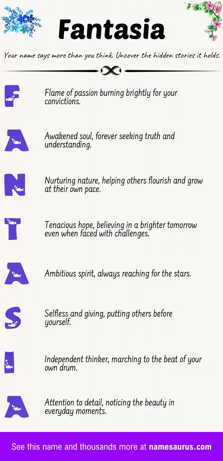 Acrostic poem about Fantasia.