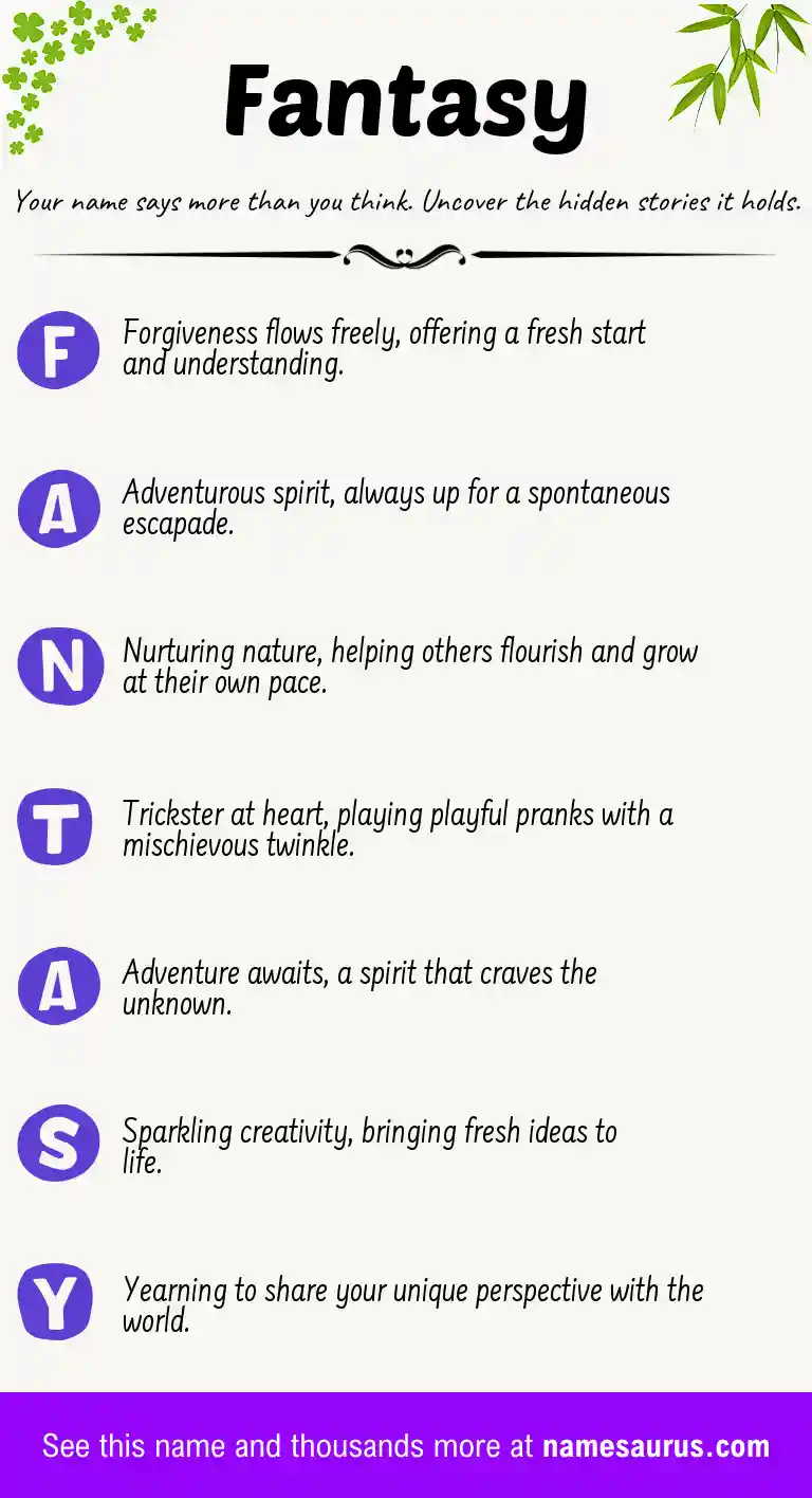 Acrostic poem about Fantasy.