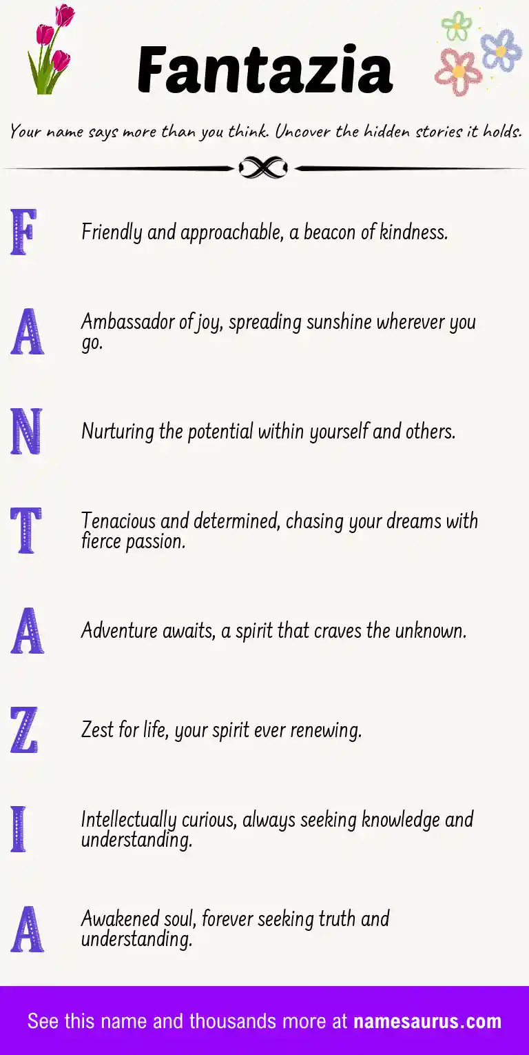 Acrostic poem about Fantazia.