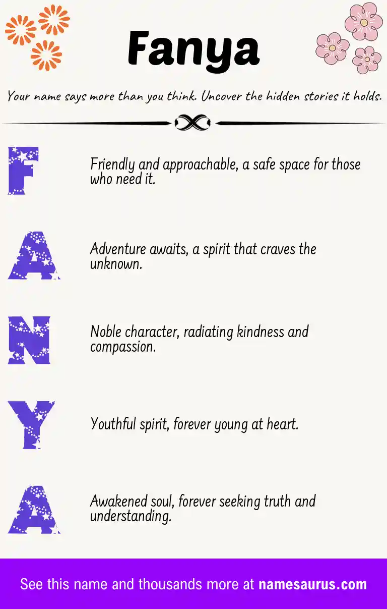 Acrostic poem about Fanya.