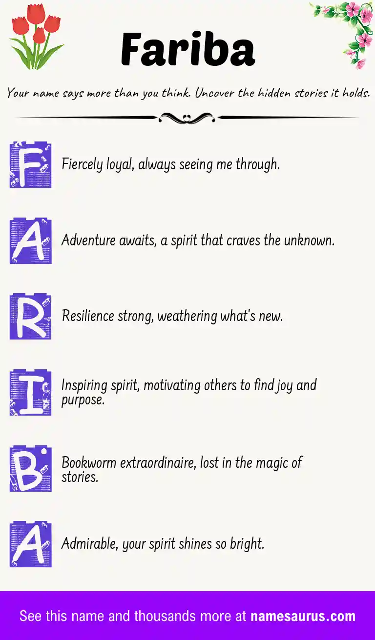 Acrostic poem about Fariba.
