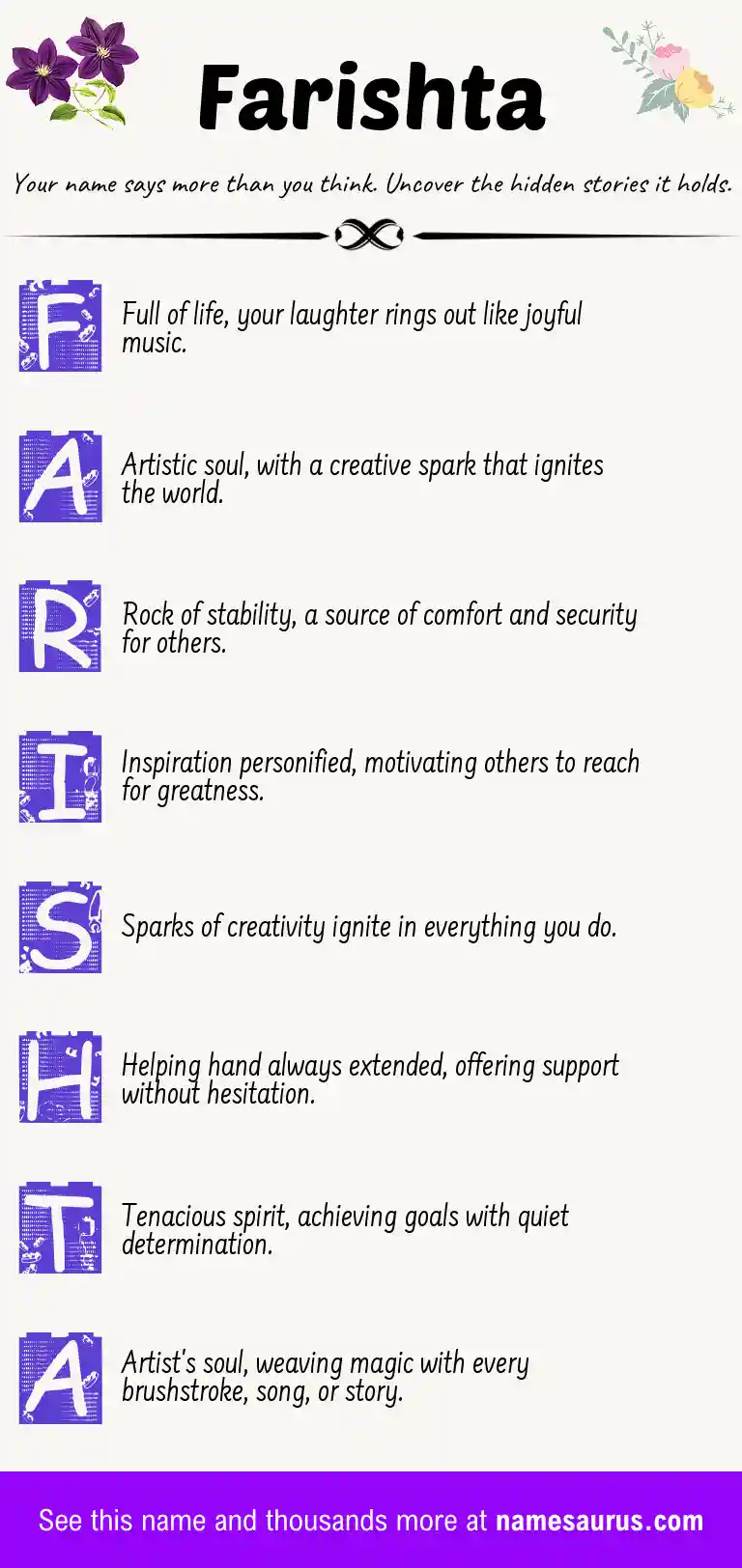 Acrostic poem about Farishta.