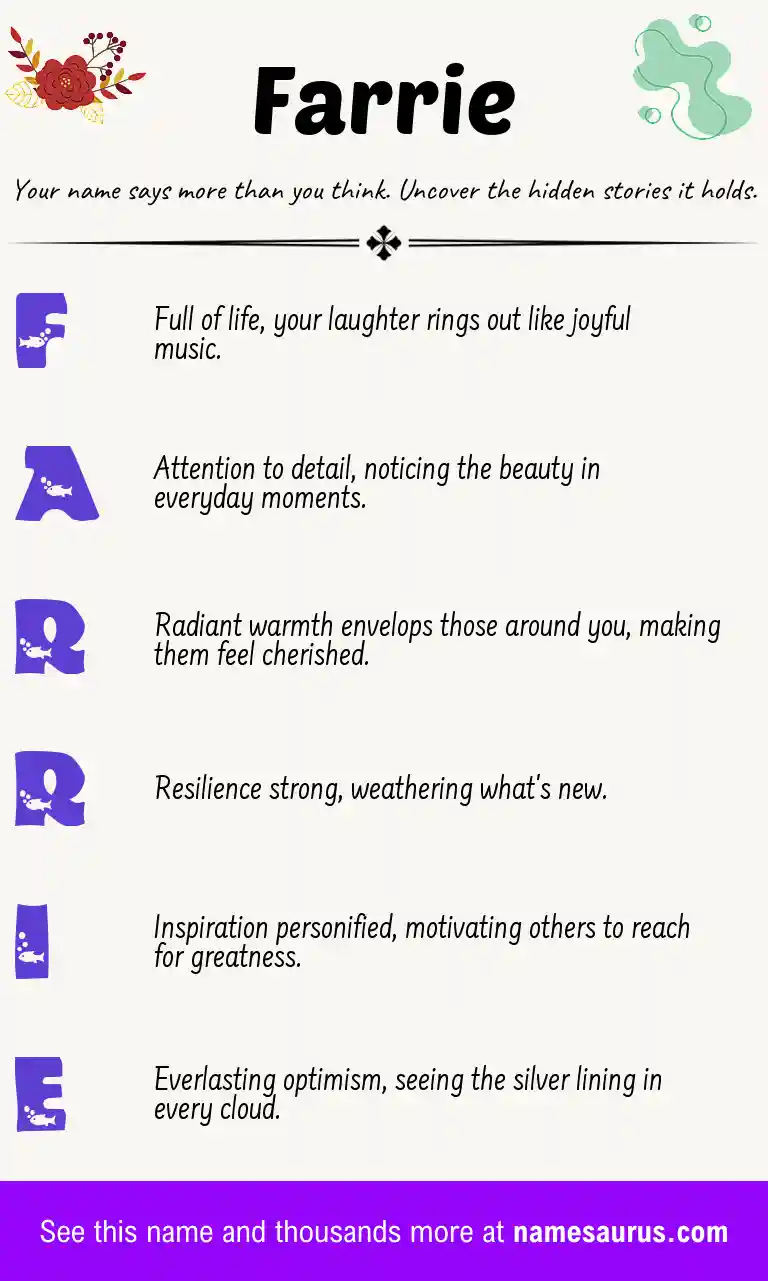 Acrostic poem about Farrie.