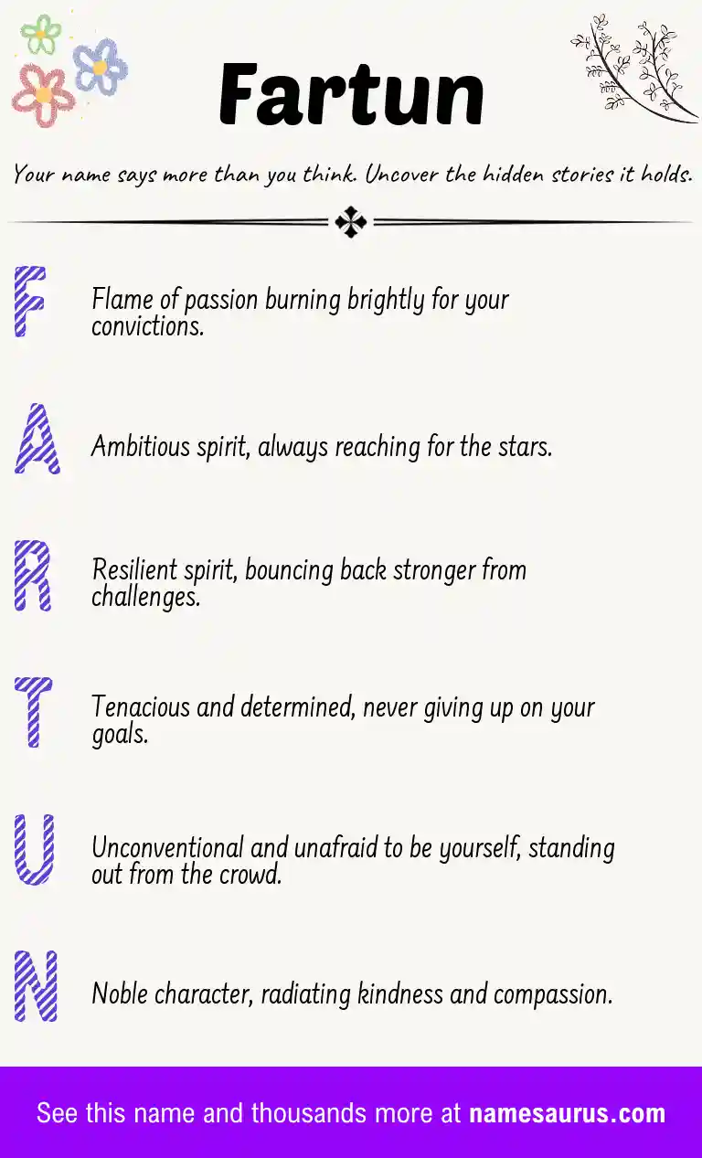 Acrostic poem about Fartun.