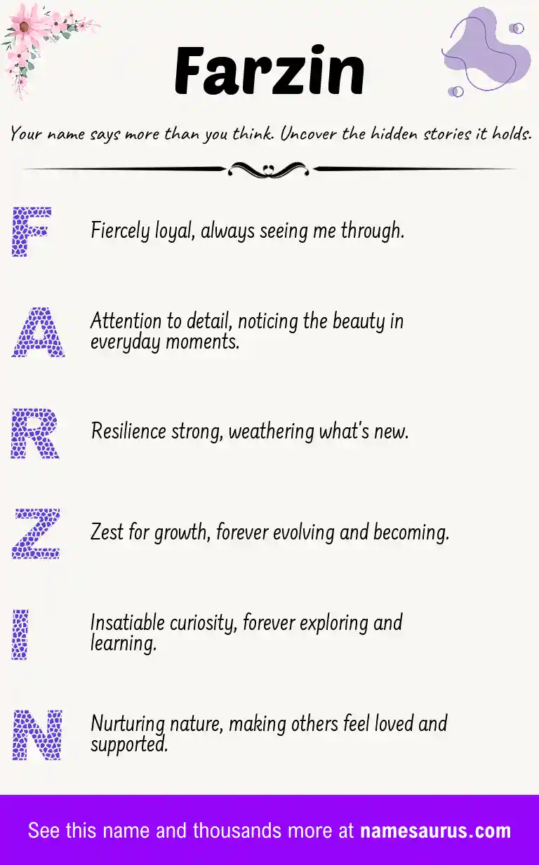 Acrostic poem about Farzin.