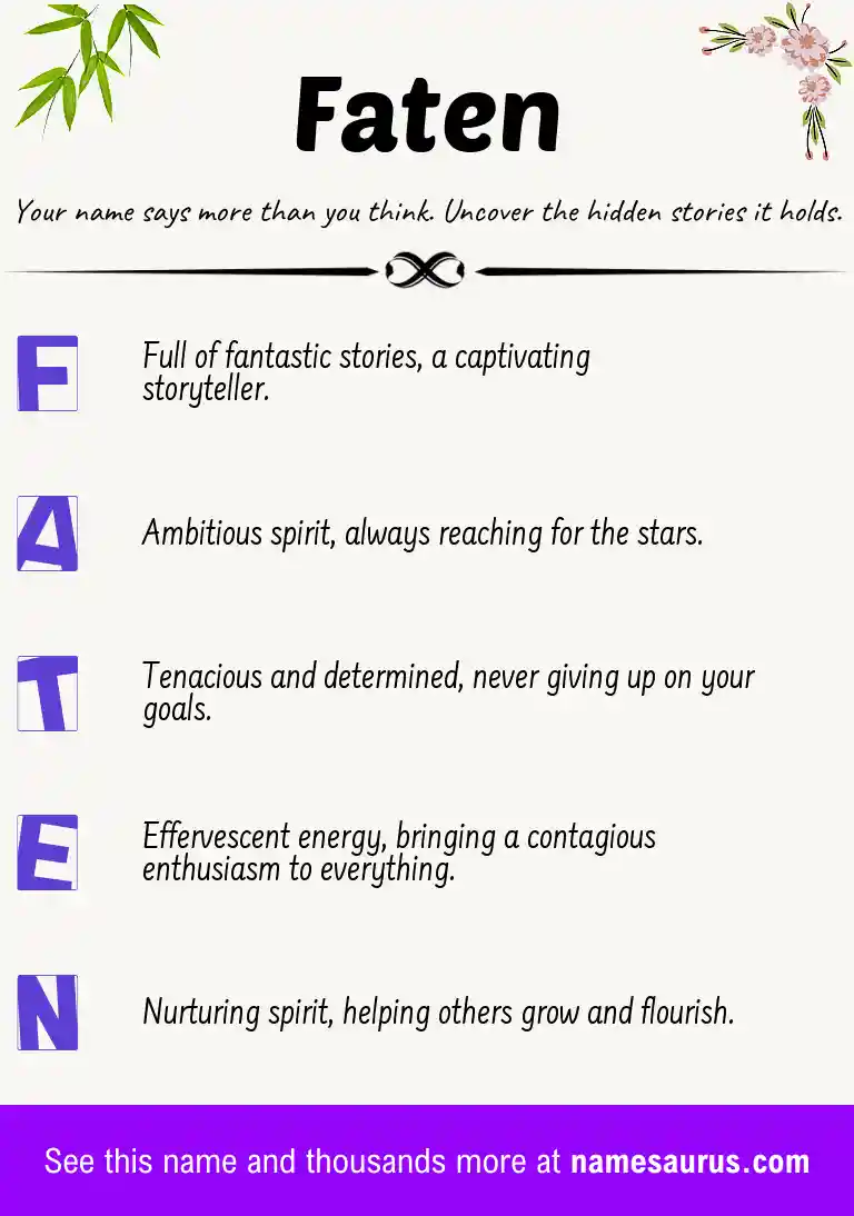 Acrostic poem about Faten.