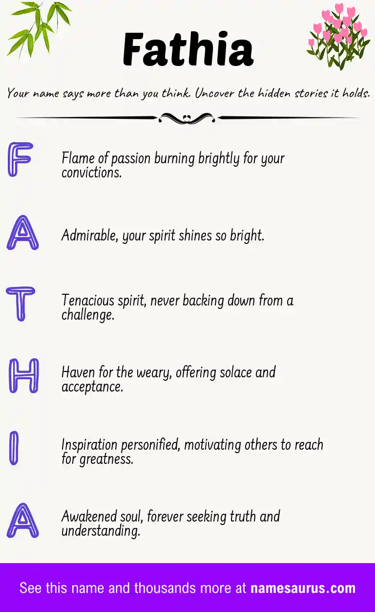 Acrostic poem about Fathia.