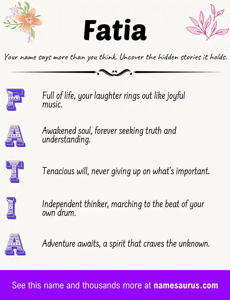 Acrostic poem about Fatia.