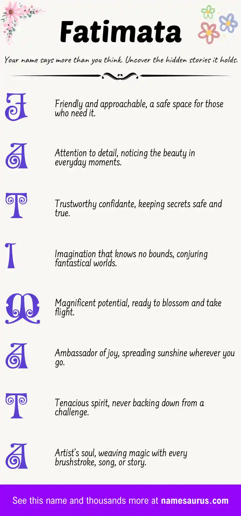 Acrostic poem about Fatimata.