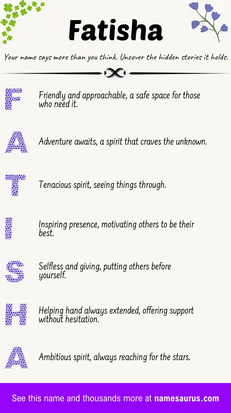 Acrostic poem about Fatisha.
