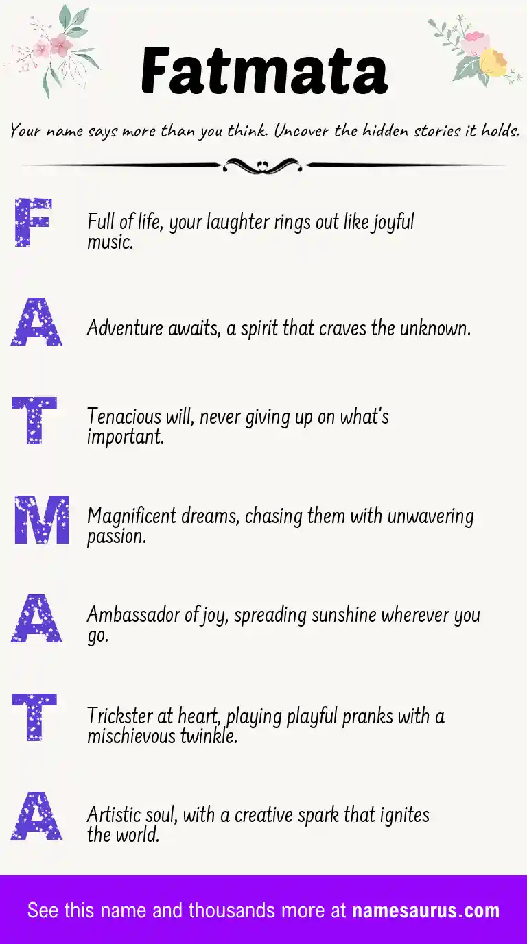 Acrostic poem about Fatmata.