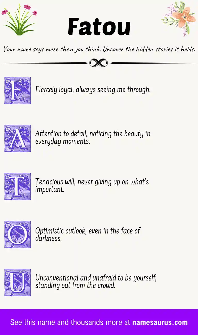 Acrostic poem about Fatou.