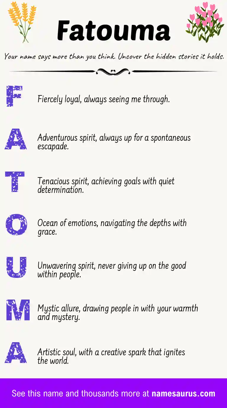 Acrostic poem about Fatouma.