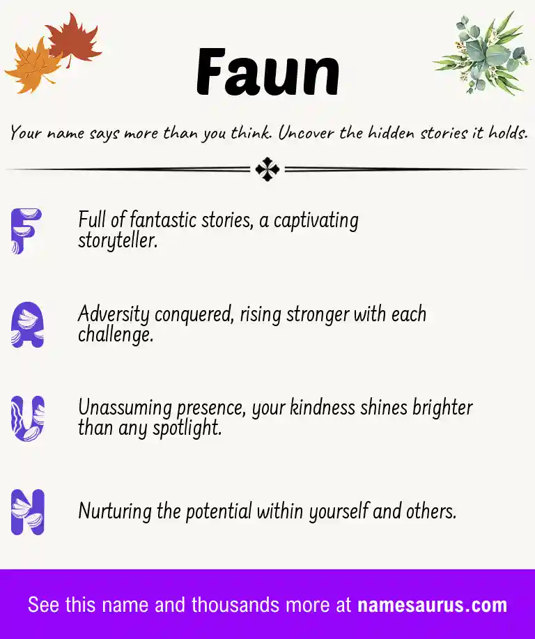 Acrostic poem about Faun.