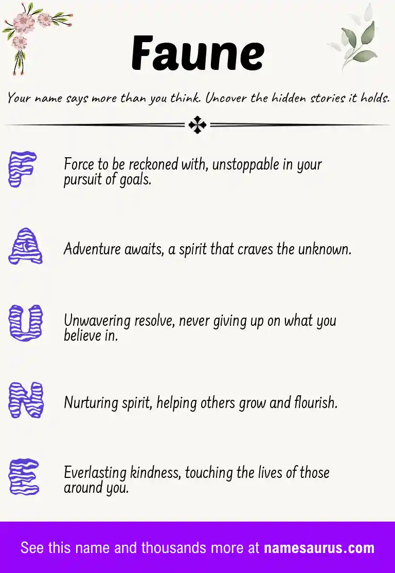 Acrostic poem about Faune.