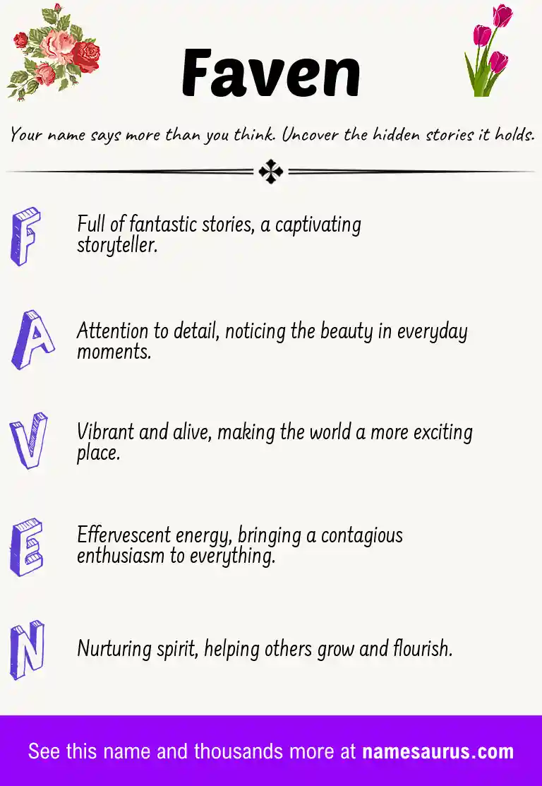 Acrostic poem about Faven.