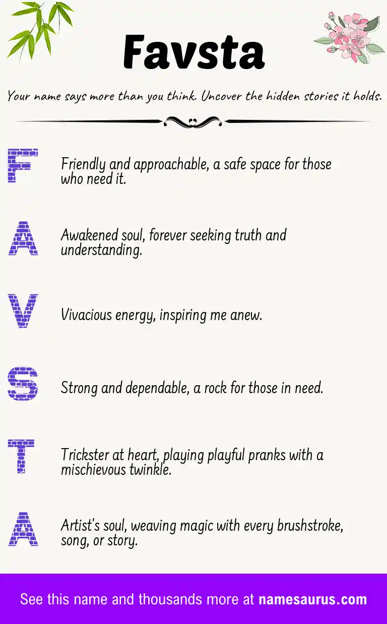 Acrostic poem about Favsta.