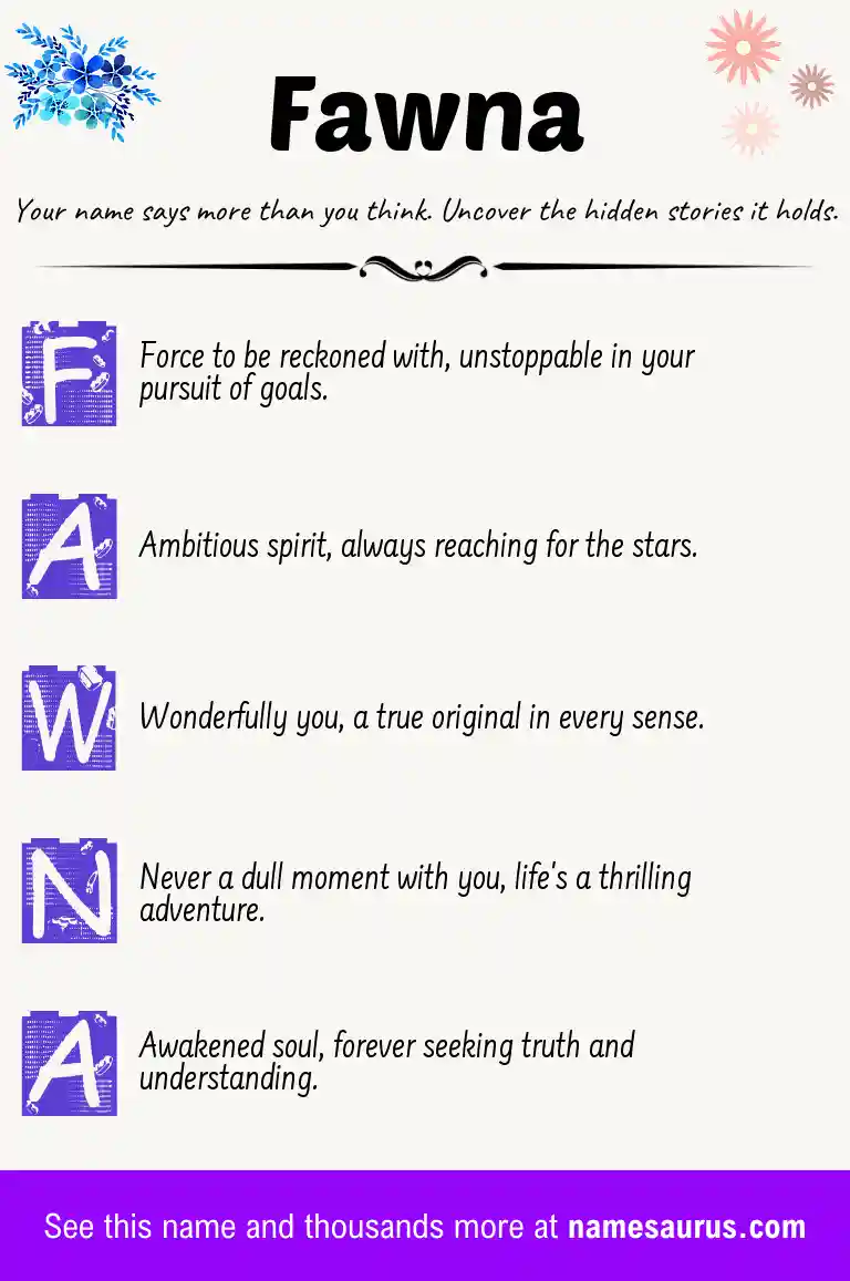 Acrostic poem about Fawna.