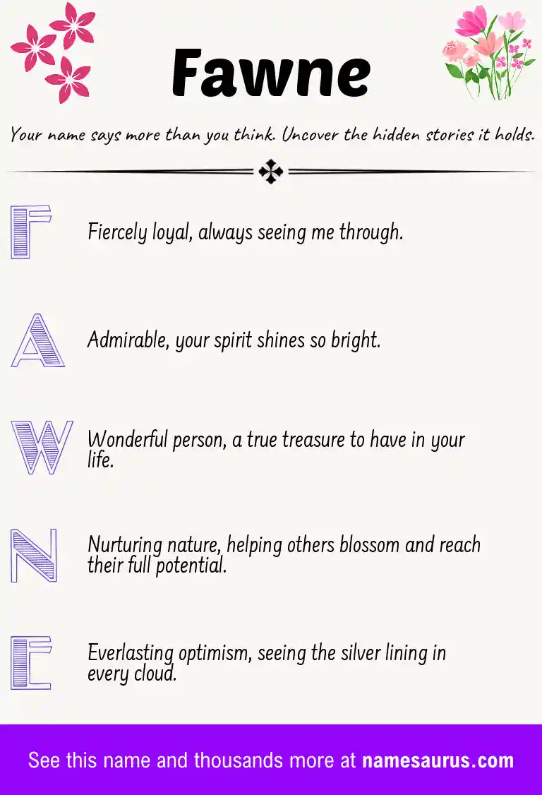 Acrostic poem about Fawne.