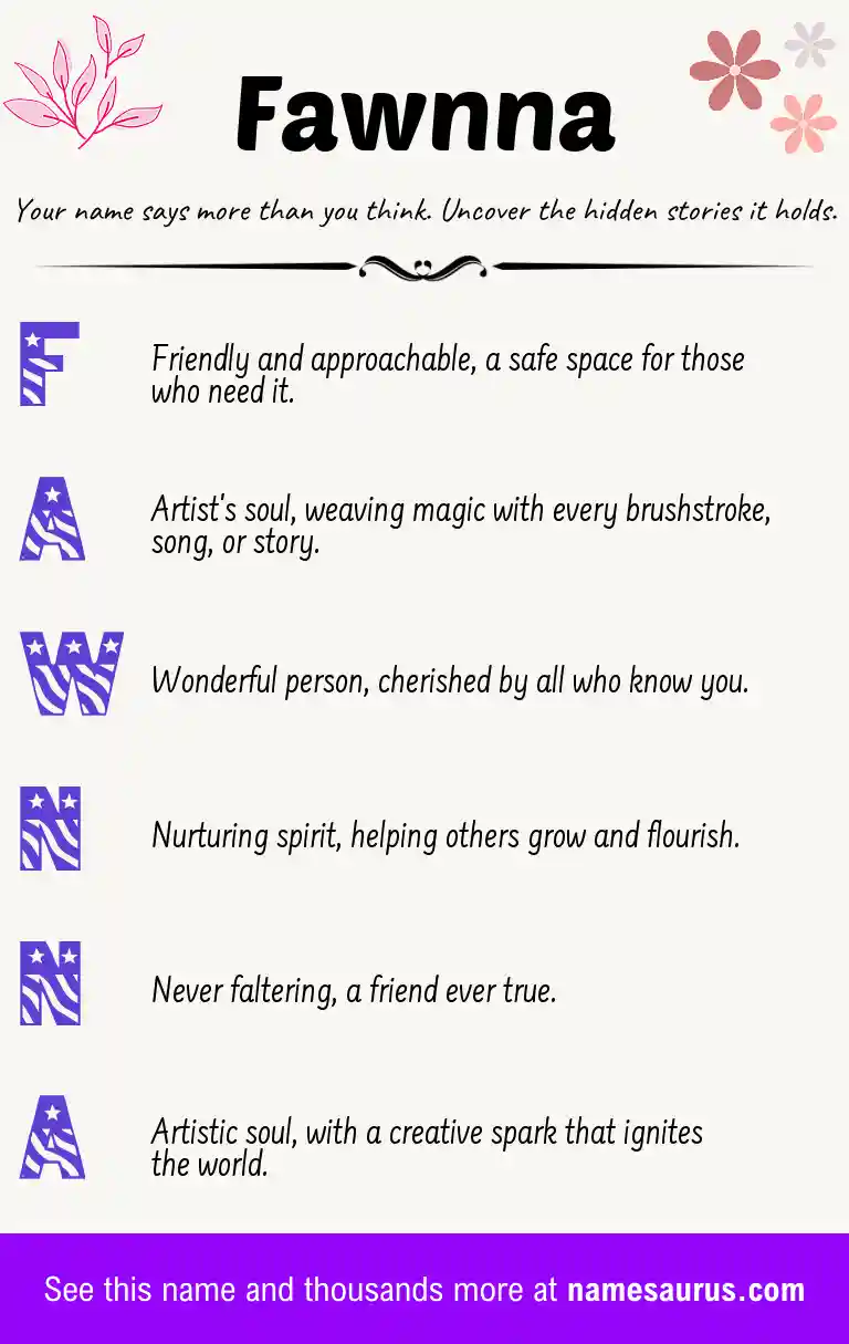 Acrostic poem about Fawnna.