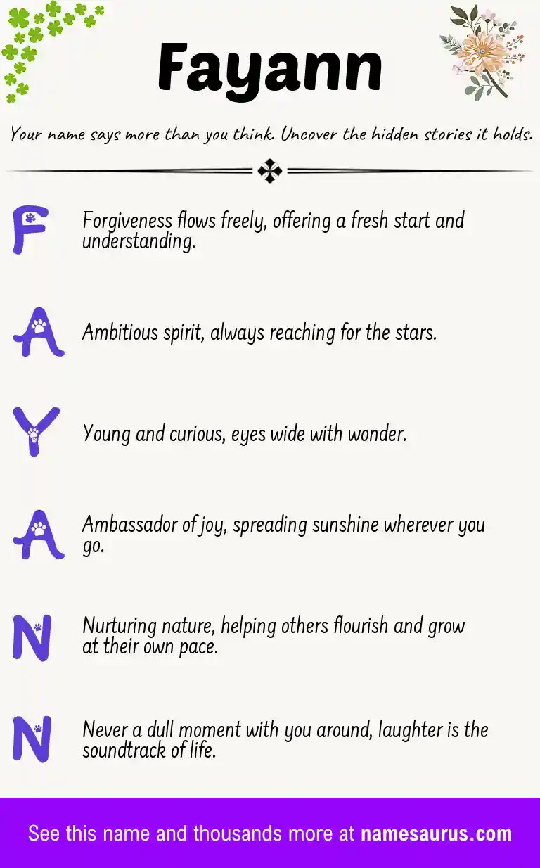Acrostic poem about Fayann.