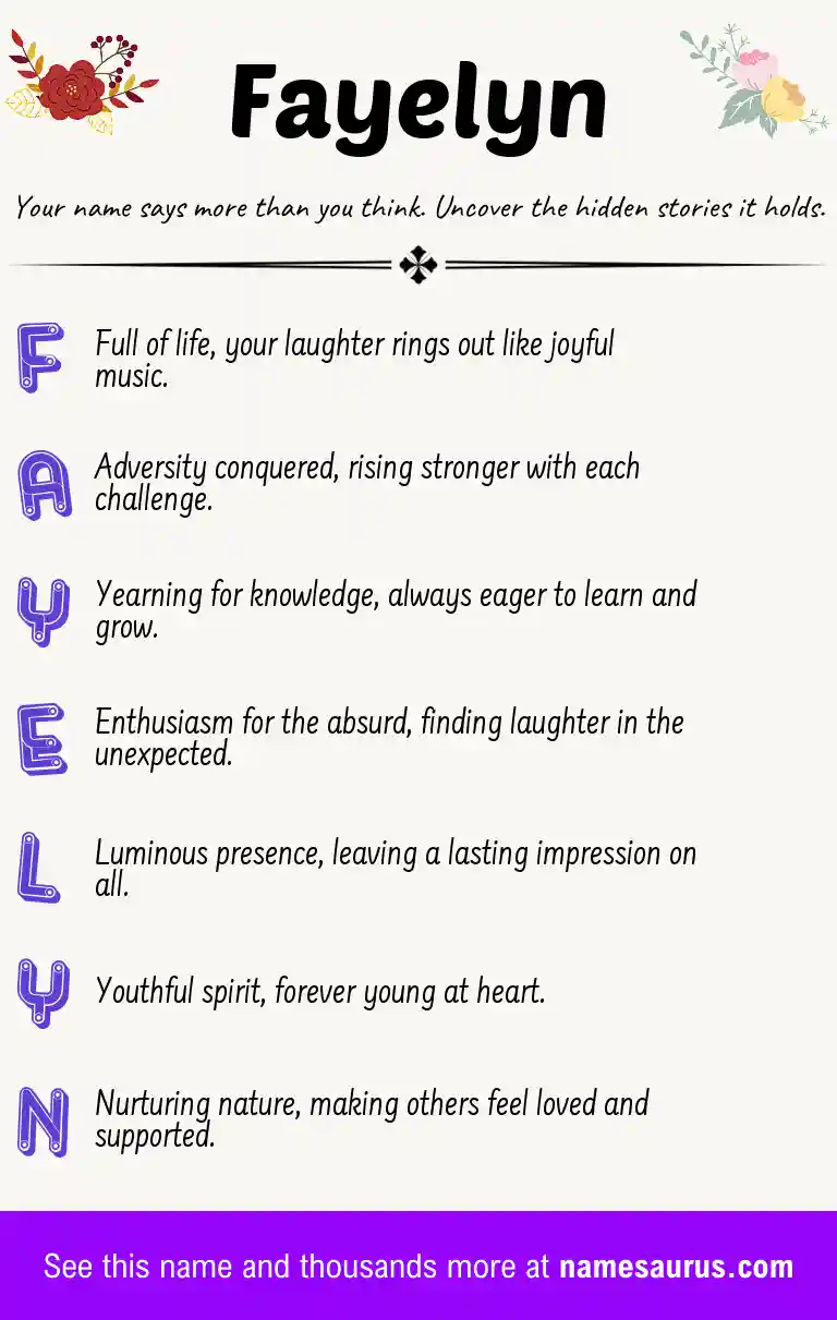 Acrostic poem about Fayelyn.