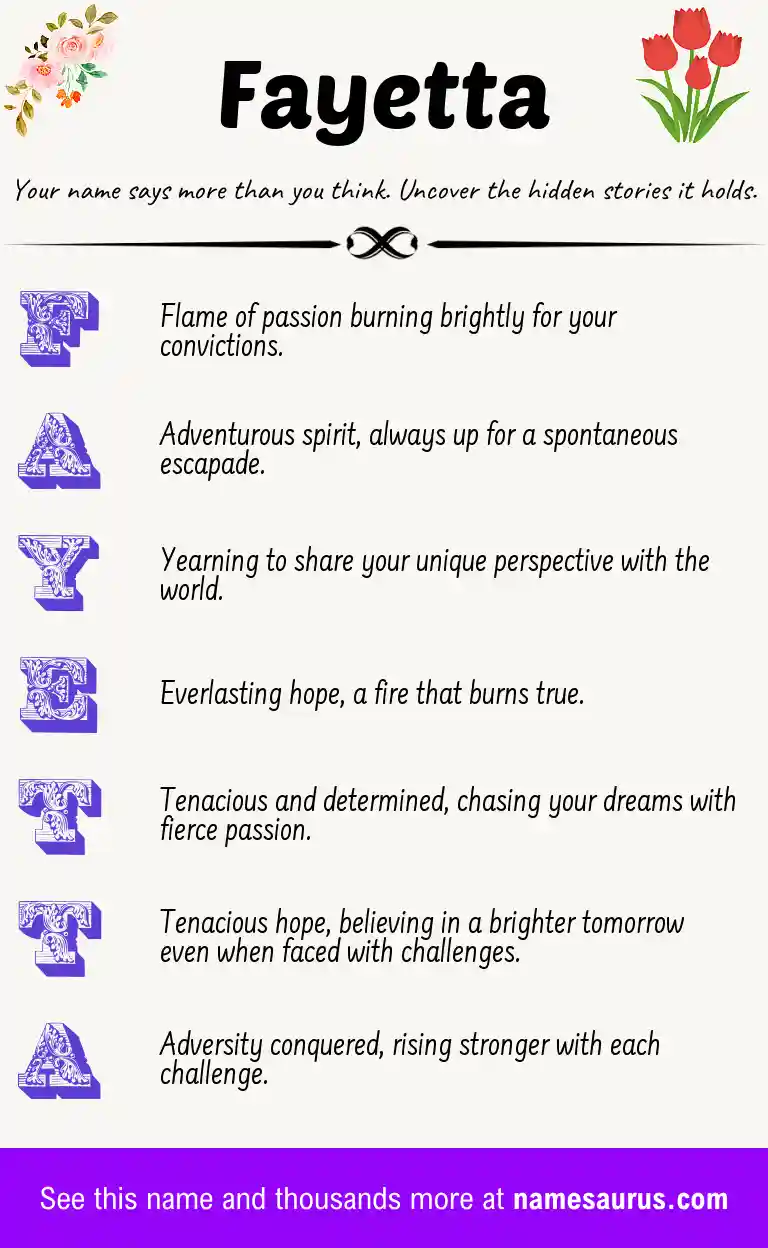 Acrostic poem about Fayetta.