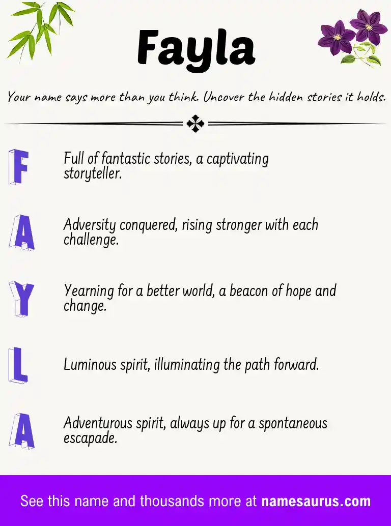 Acrostic poem about Fayla.