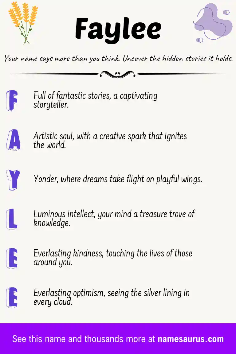 Acrostic poem about Faylee.