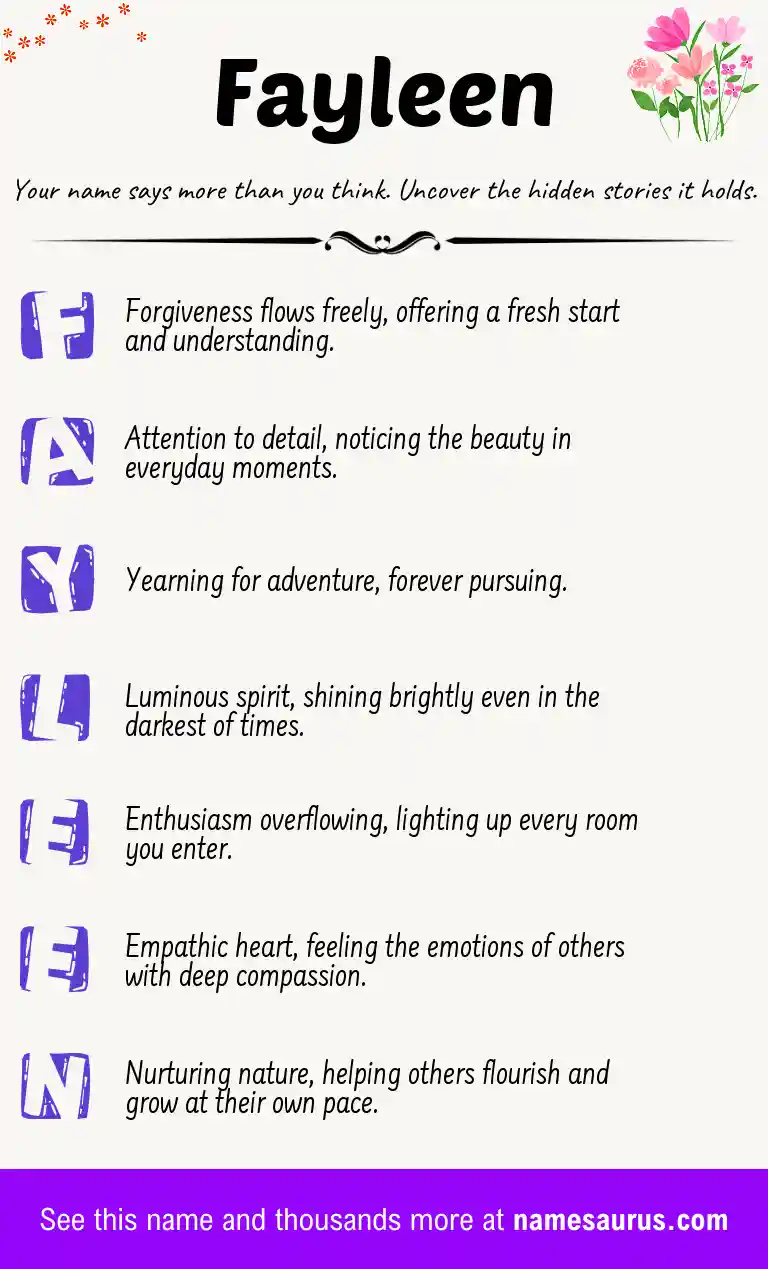 Acrostic poem about Fayleen.