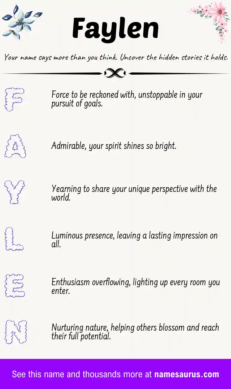 Acrostic poem about Faylen.