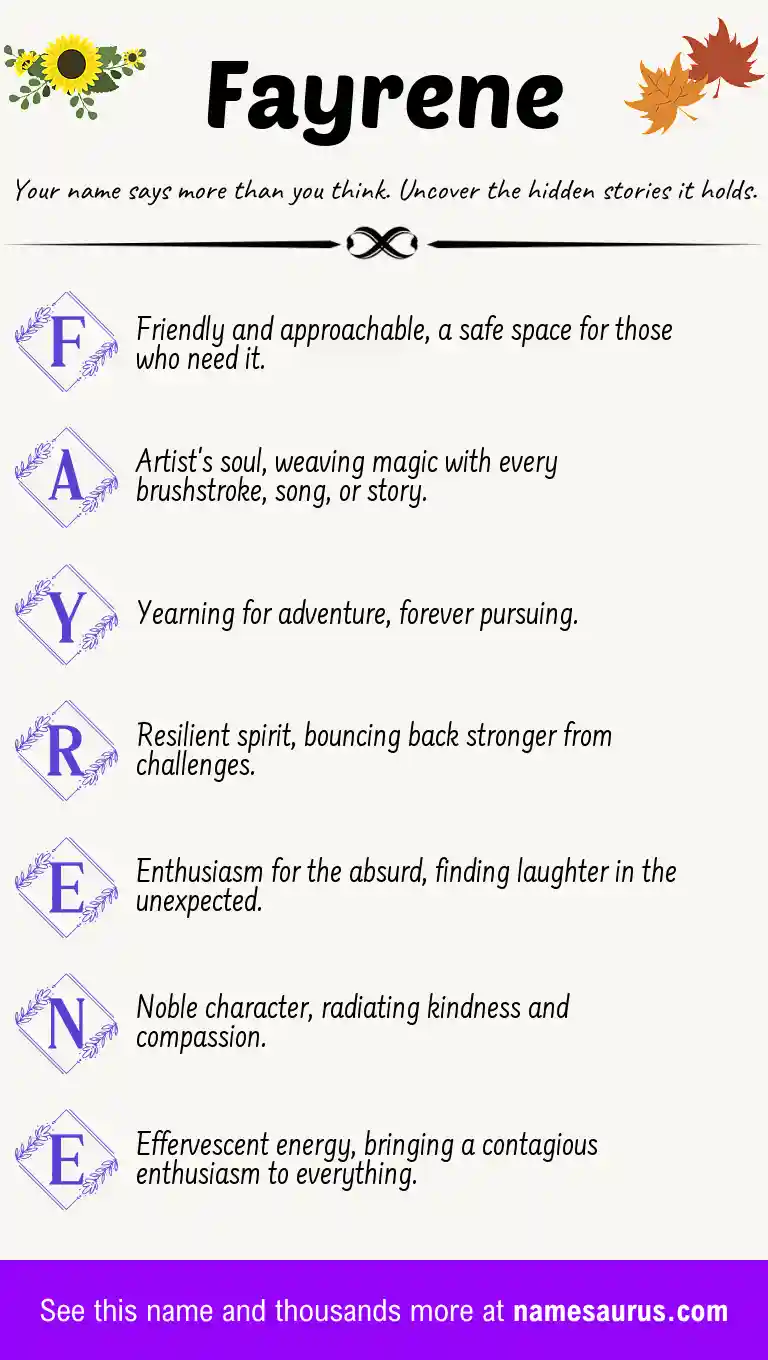 Acrostic poem about Fayrene.
