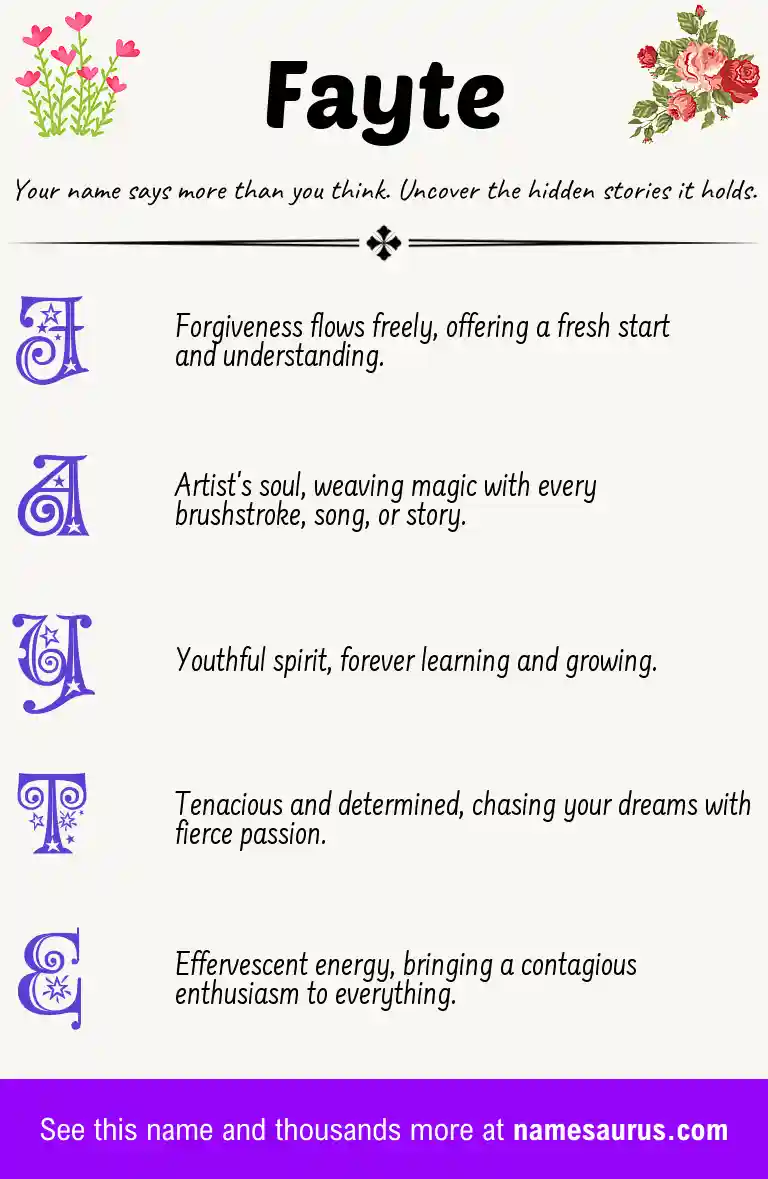 Acrostic poem about Fayte.
