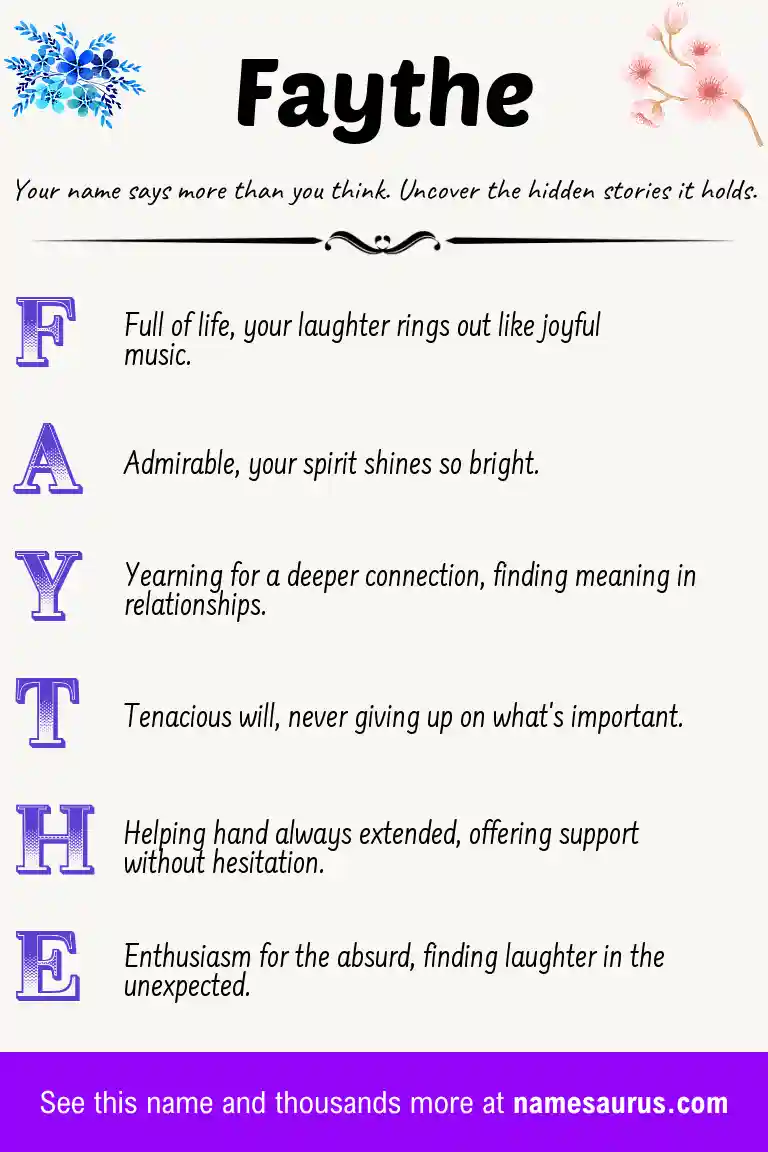 Acrostic poem about Faythe.