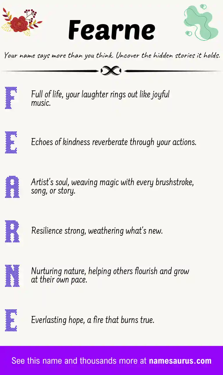 Acrostic poem about Fearne.