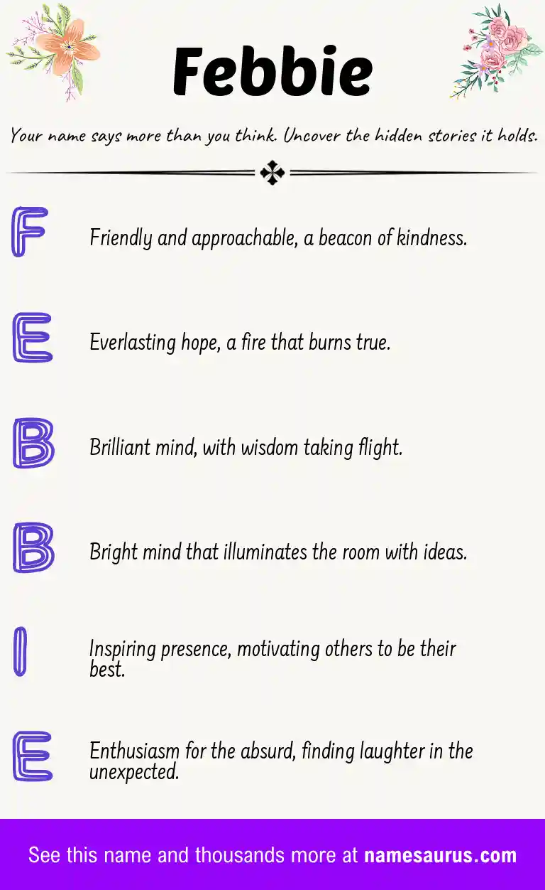 Acrostic poem about Febbie.