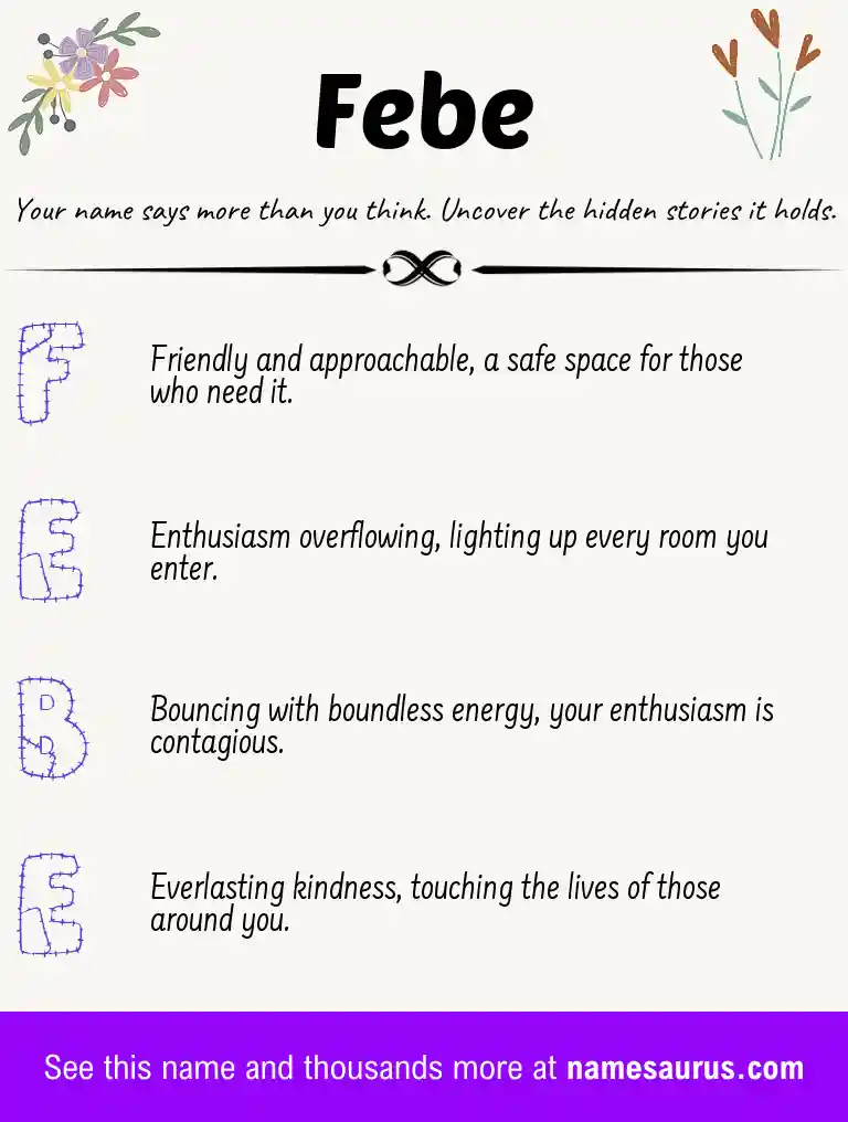 Acrostic poem about Febe.