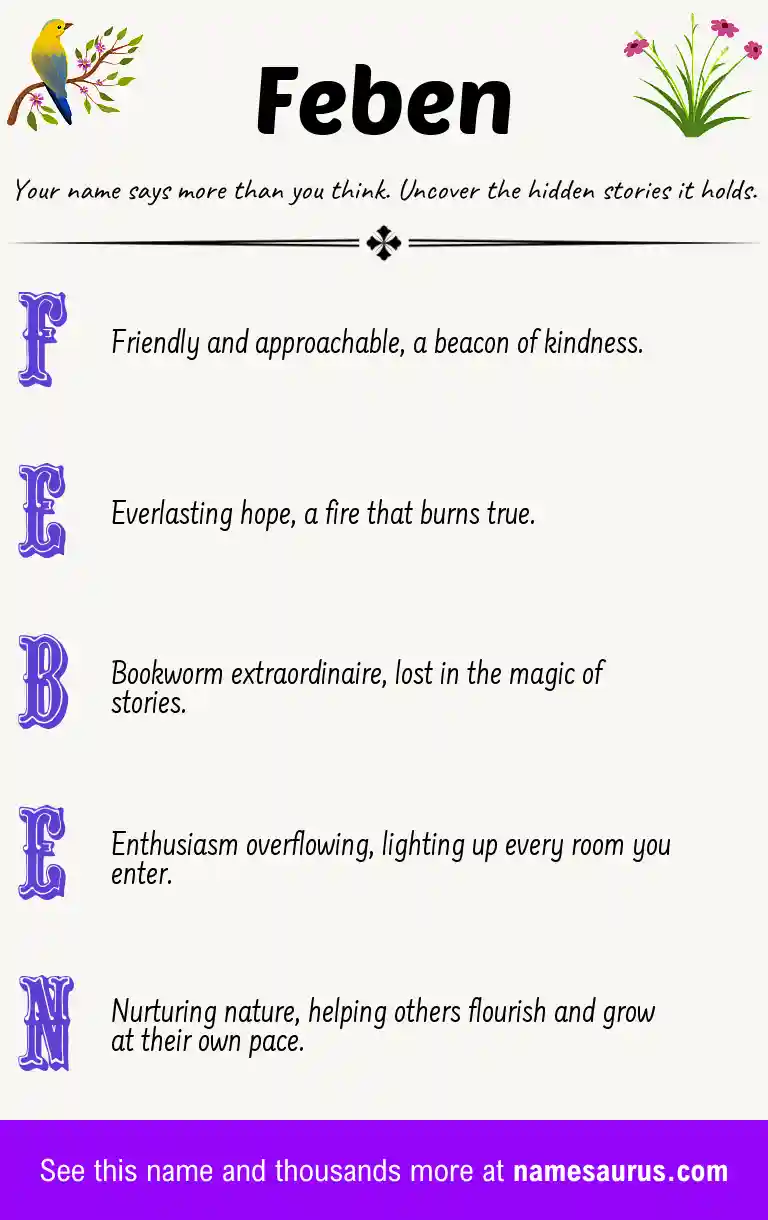 Acrostic poem about Feben.