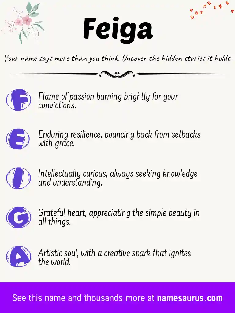 Acrostic poem about Feiga.
