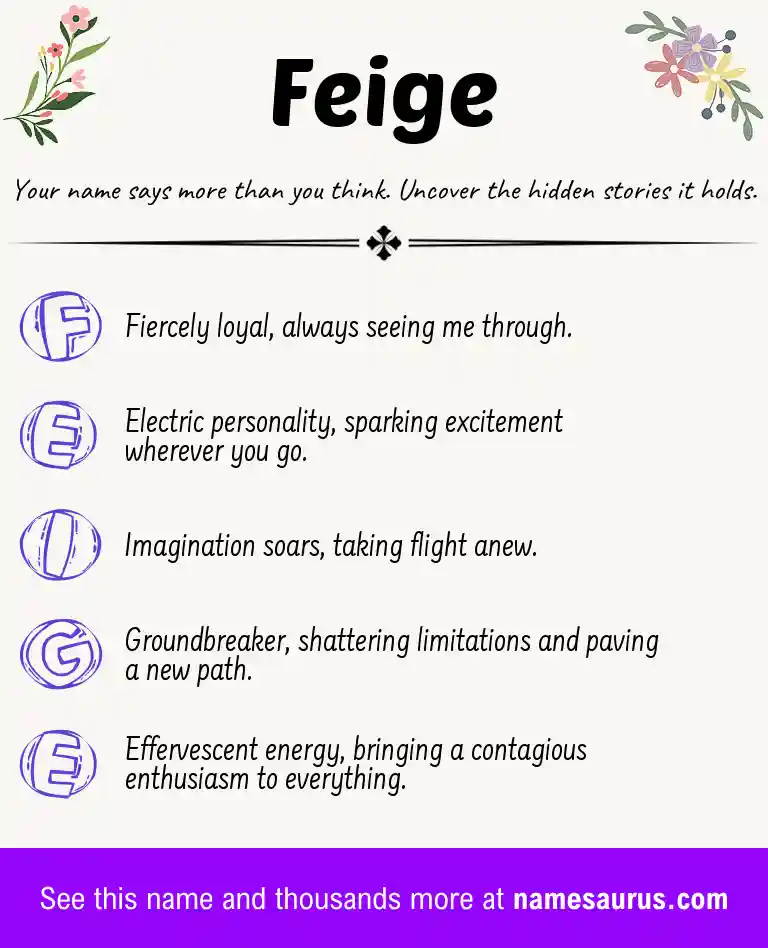 Acrostic poem about Feige.